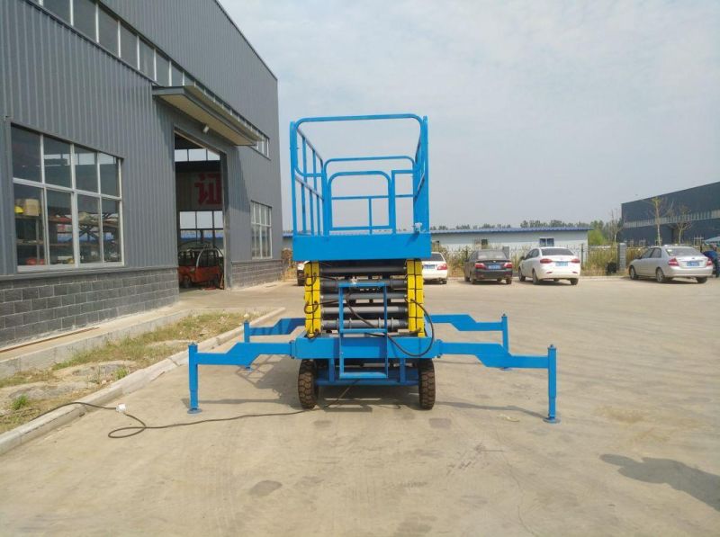 8m 10m 12m 14m 18m Diesel Engine Rough Terrain Scissor Lift Work on Construction Site