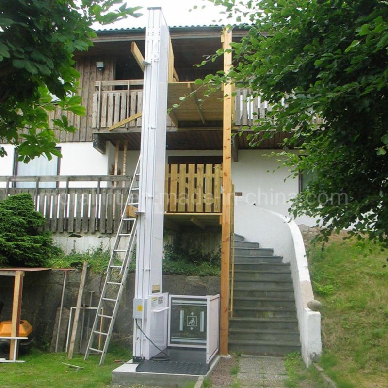 Hydraulic wheelchair lift used in villa