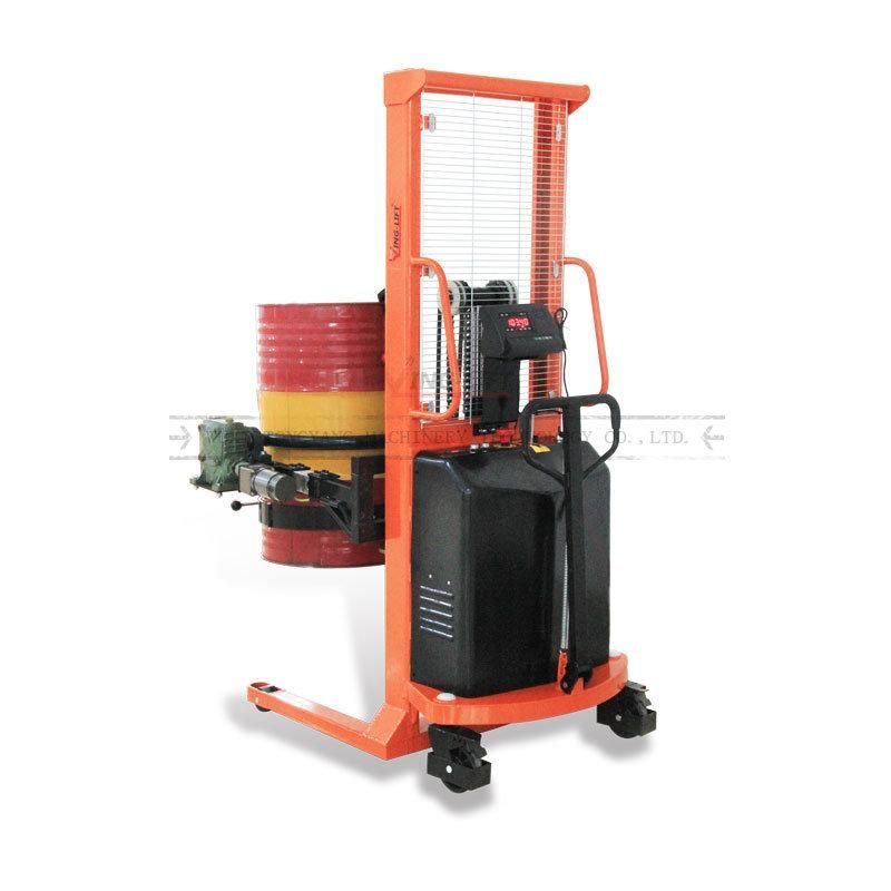 High-Lift Semi Electric Hydraulic Drum Handler Hydraulic Oil Drum Rotator Lifter with 180 Degree Supplier From China