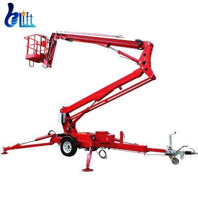 Capacity 200kg Hydraulic Man Lift Electric Boom Lift Tow Behind 14m Cherry Picker