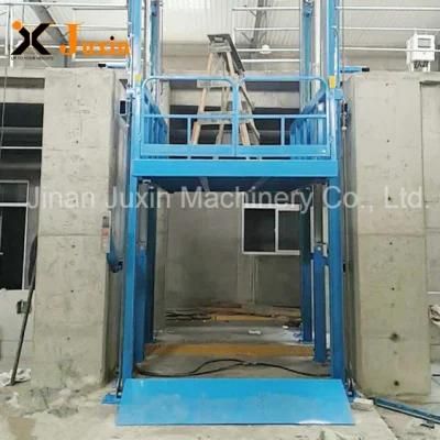 Juxin Hydraulic Vertical Warehouse Freight Elevator Industrial Inside Goods Lift for Mezzanine Floor