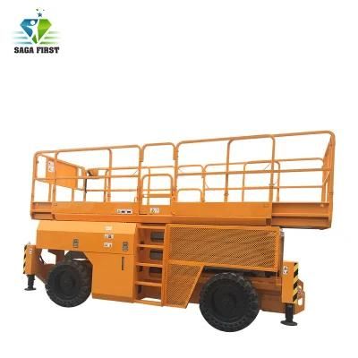 18m Powerful Rough Terrain Hydraulic Diesel Scissor Lift for Construction