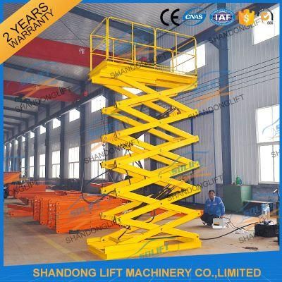 2t 5m Cargo Hydraulic Stationary Scissor Lifter 220V