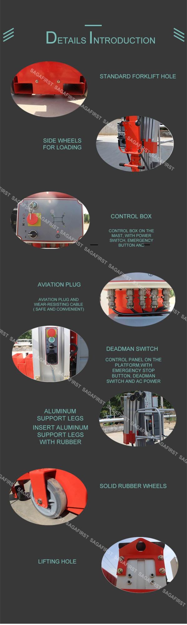 China Portable Tower Electric Sky Aerial Lifting Tools with CE