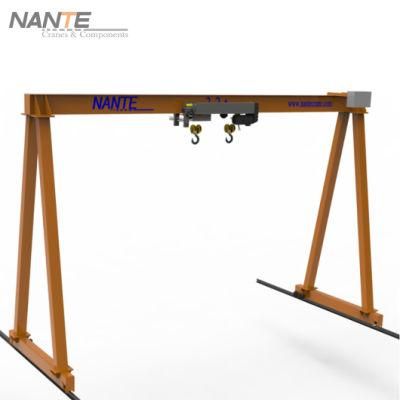 DIN Standard Box Type Single Girder Gantry Crane with Hoist