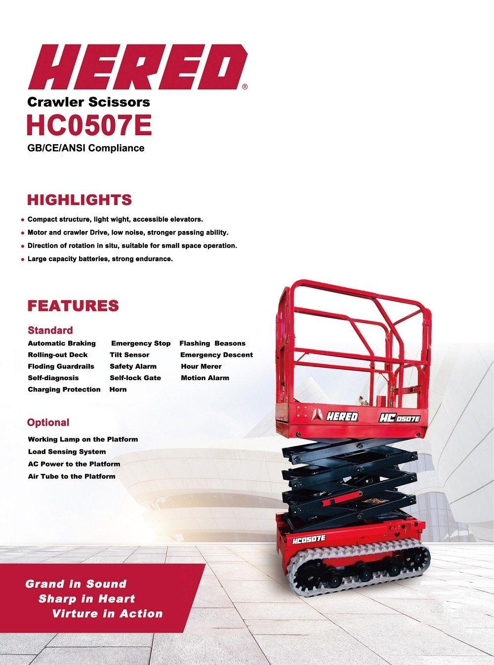 Mobile Self-Propelled Aerial Work Platform Lift Electric Crawler Scissor Lifts Hydraulic Mini Track Lift