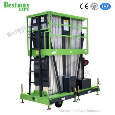 12 Meters Four Mast Aerial Work Platform Aluminum Vertical Lift