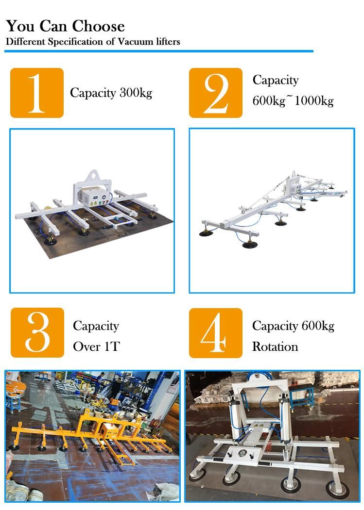 Suction Cup Sandwich Panel Sheet Metal Plate 600kg Vacuum Lifter Material Handling Equipment