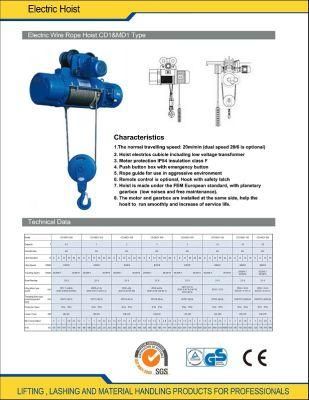 1 Ton Wire Rope Electric Hoist