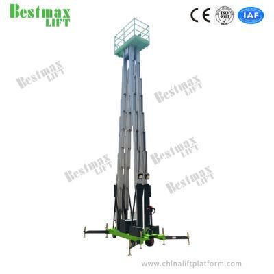 12m Manual Pushing Vertical Lift Quadruple Mast Aerial Work Platform