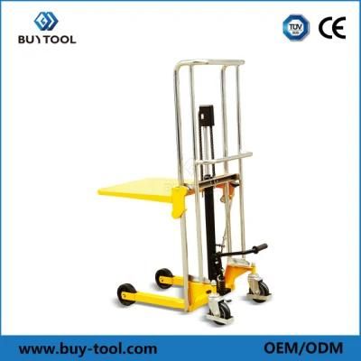 Manual Hand Forklift Stacker with Hydraulic Jack High Lift Forklift in Low Price.