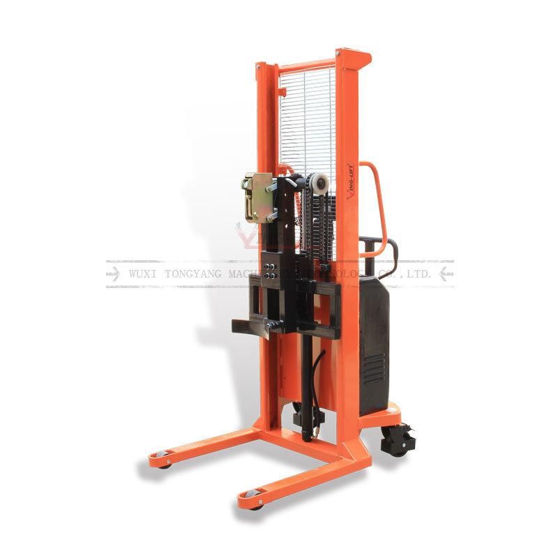 Load Capacity 500kg Semi-Electric Drum Stacker with Scale Dt500-1