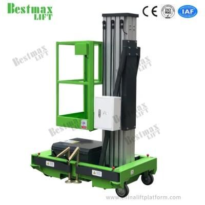 10m Platform Height Manual Pushing Vertical Lift