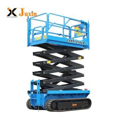 6m 8m Factory Price Crawler Hydraulic Outrigger Electric Scissor Lift Platform on Tracks