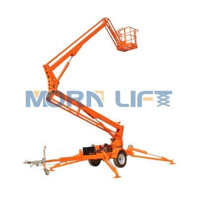 Morn 10m Hydraulic Indoor/Outdoor Towable Boom Articulated Cherry Picker Lift for Sale