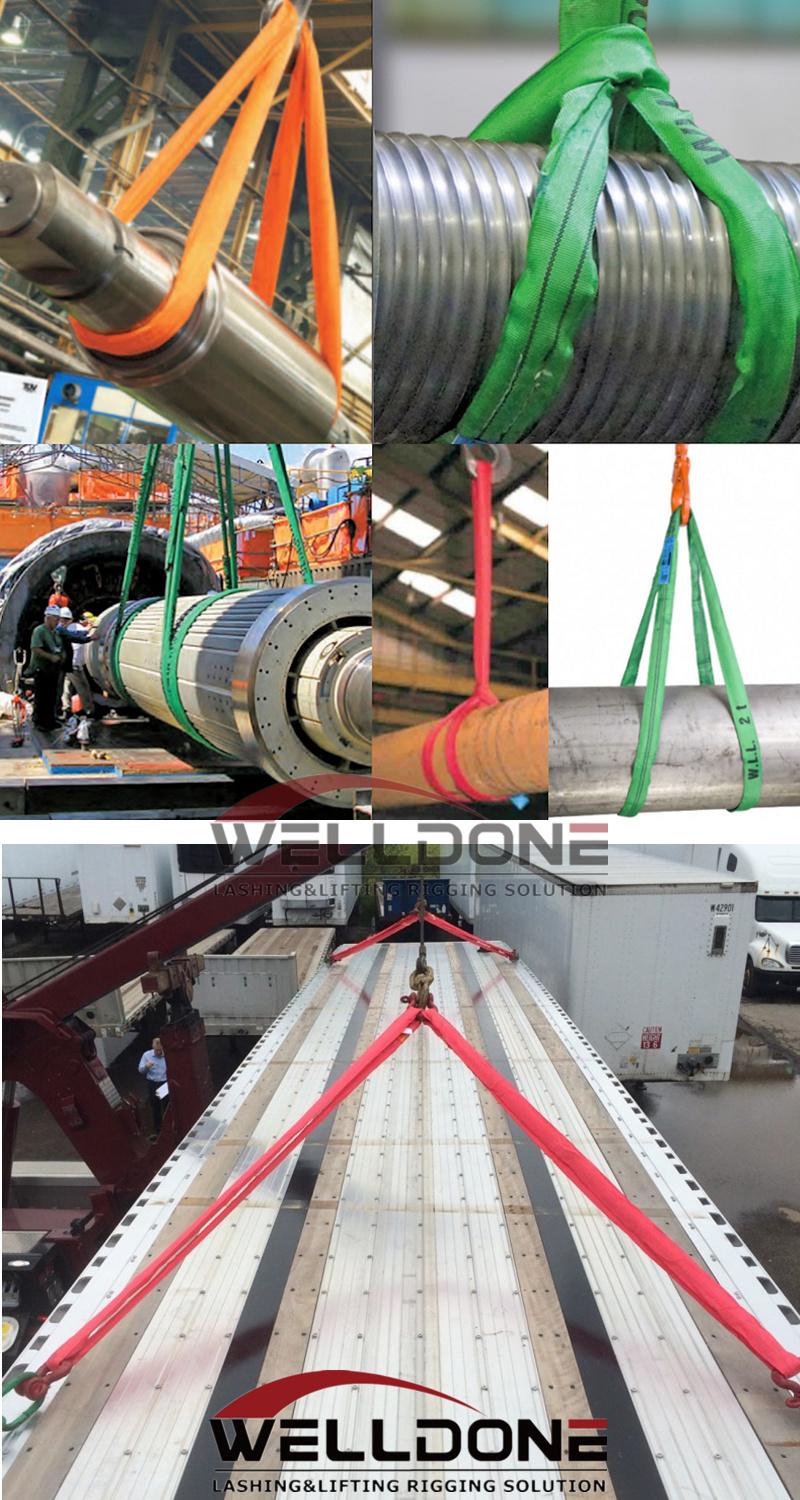 5 Ton Capacity 5m or OEM Length 150mm Width Lifting Cheap Price 5t Webbing Sling Belt Red Color Safety Factor 8: 1 7: 1 6: 1