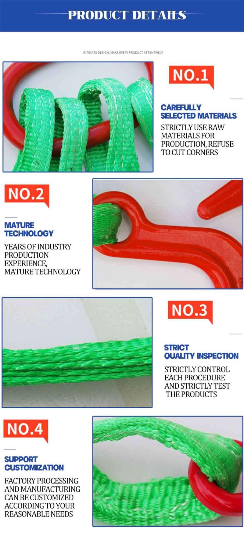 5t*10m Double Sleeve Polyester Endless Round Sling for Lifting