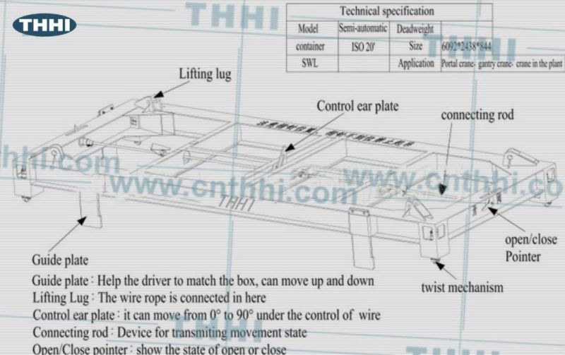 Semi-Automatic Spreader for Handling Container