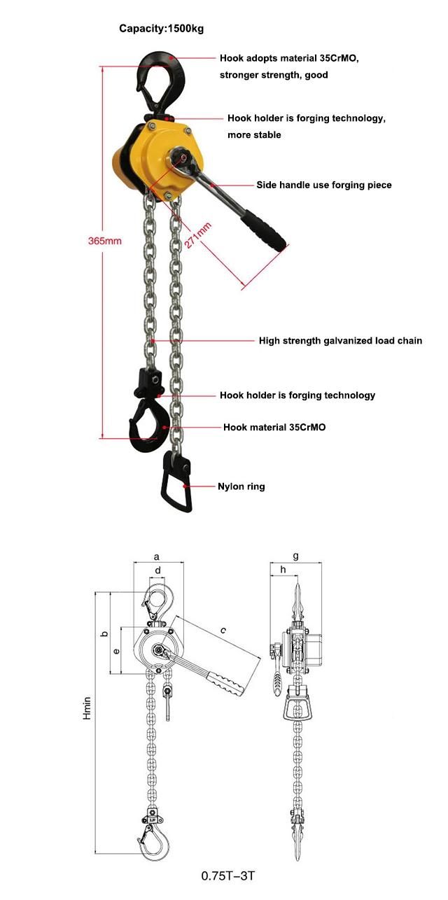 0.25ton Mini Lever Chain Block