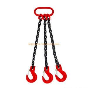 Double Leg Chain Sling with Master Link and Clevis Grab Hook