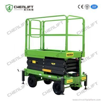 6m Manual Pushing Mini Mobile Scissor Lift with Extension Platform