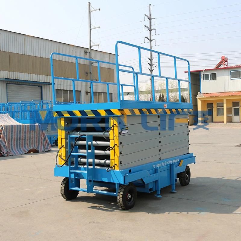 6m Manual Scissor Lift Trailing Lifting Equipment with Capacity 500kg