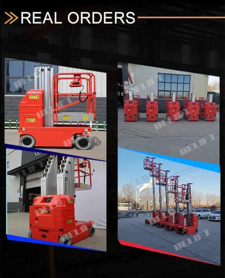 9m Hydraulic Lifting Equipment Dual Mast Lift for Warehouse