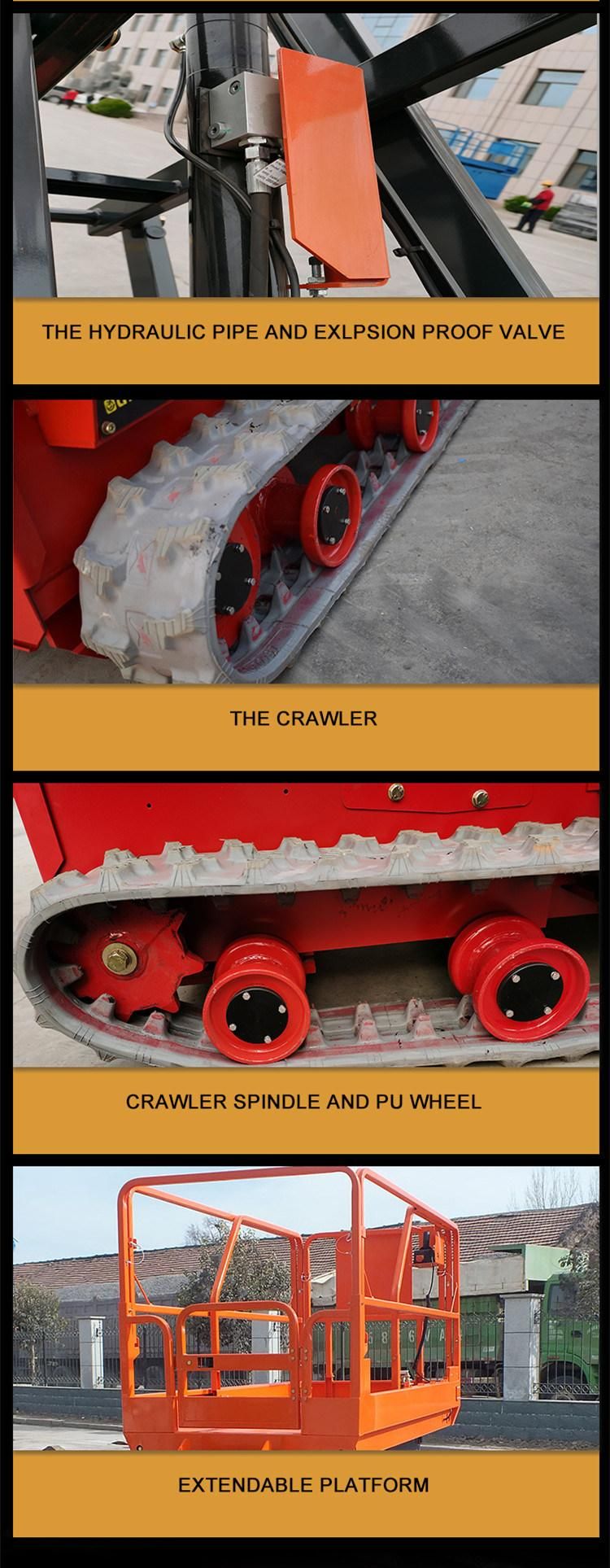 Platform Height Max 12 M Crawler Hydraulic Self Propelled Electric Driven Lifting Types Cylinders Lift