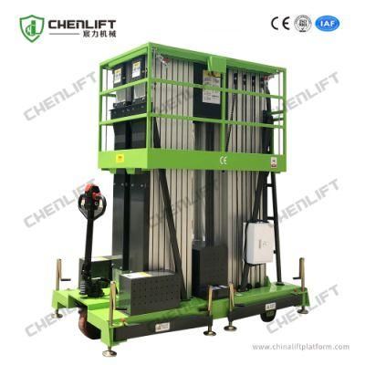 10m Triple Mast Manual Pushing Vertical Lift Aluminum Profile