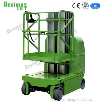 11m Working Height Self Propelled Vertical Lift with Hydraulic Turning Wheels