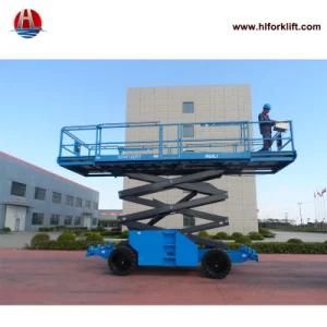 8m 12m Micro Self Propelled Hydraulic Auto Diesel Scissor Lift Rough Terrain