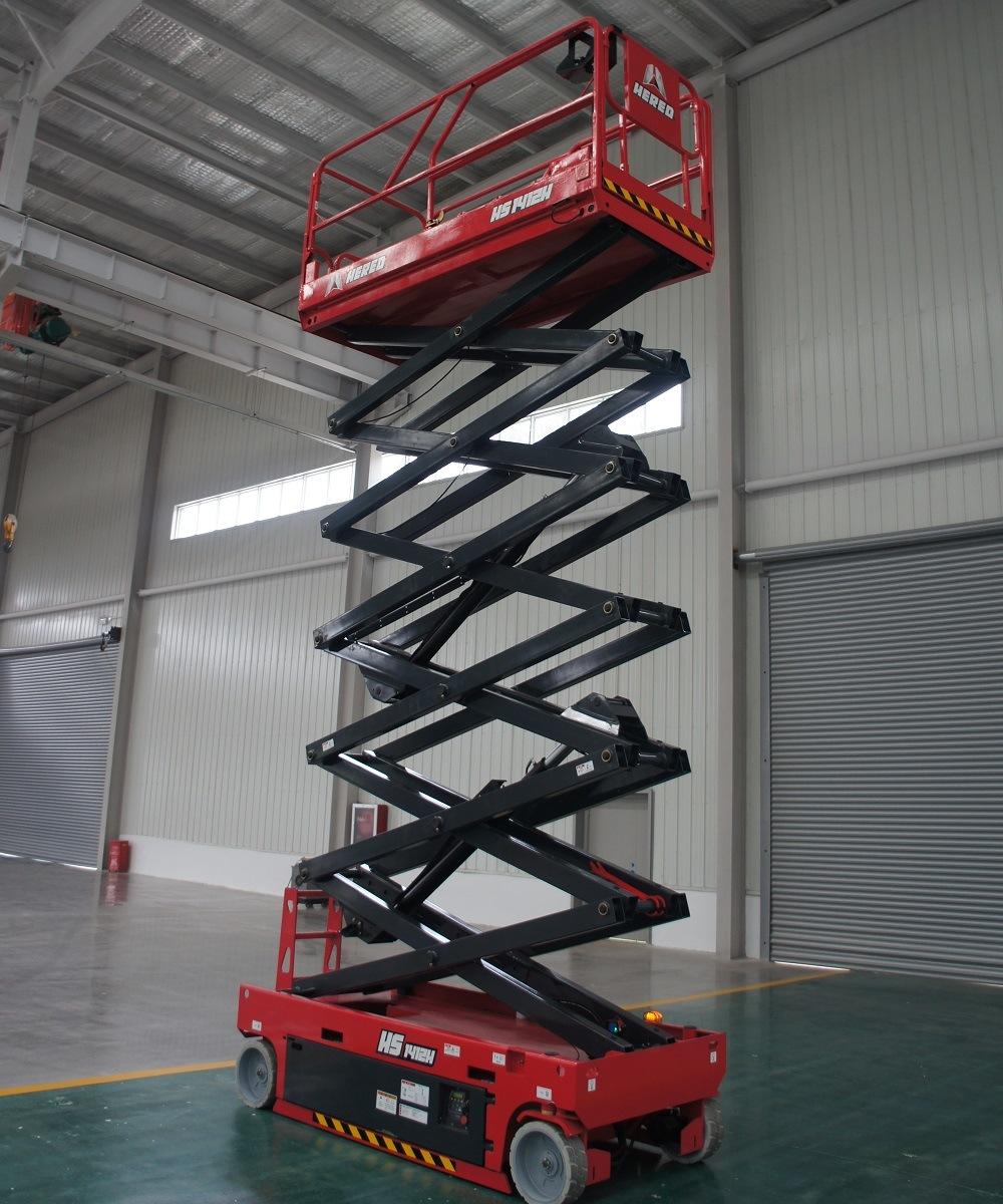 Hered Brand HS1413h 14m 16m Heavy Duty Rough Terrain Outdoor Electric Hydraulic Jack Scissors Type Scissor Lift Man Lift Aerial Work Platforms