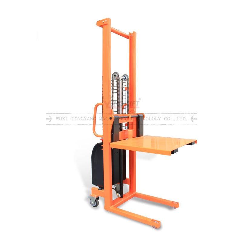 Loading Capacity 500kg and Lifting Fork Height 1500mm Stacker with Castor