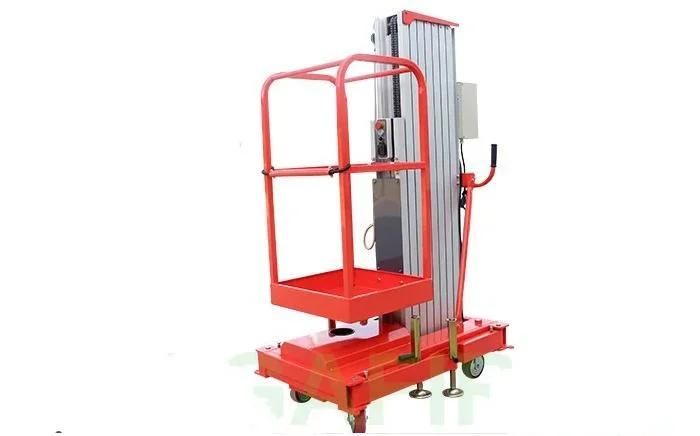 Economic Single Mast Lift Aluminum Personal Lift Cylinder Lifter with CE
