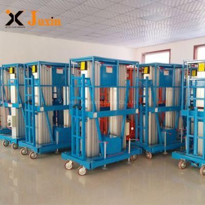 Aluminum Mobile Hydraulic Two Person Lift Ladder Mast Lift with Wheel