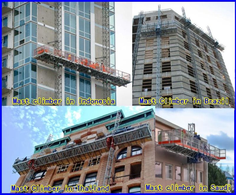Facade Lifting Electric Scaffolding Motorized Platform Mast Climber Lift Heavy Duty Load Platform