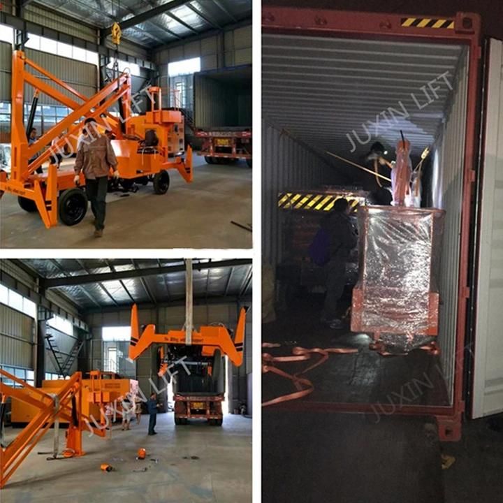10m 12m Aerial Platform Electric Towable Man Lift Traction Boom Scissor Lift