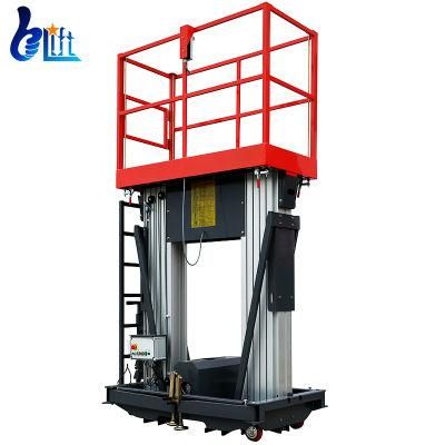 6-12m 200 Kg Load Light Weight Mobile Dual Mast Aluminium Alloy Man Lift