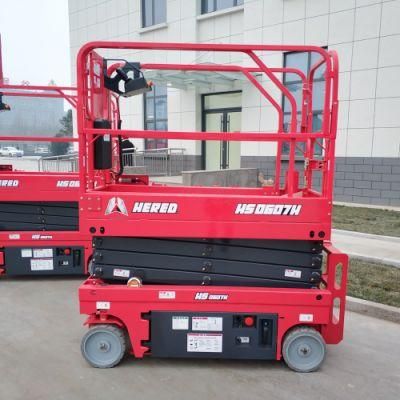 Hered HS0607h 6m 8m Scissor Lift Aerial Work Platform with CE ANSI