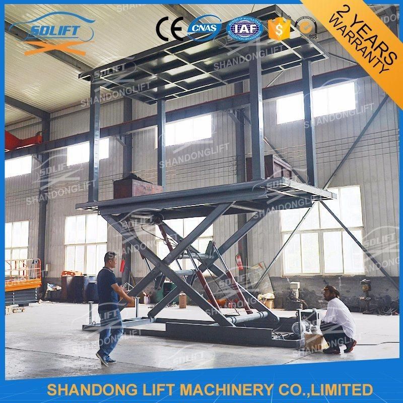 3t 3m Double Platform Car Parking Lift Hydraulic Scissor Car Lift with Ce