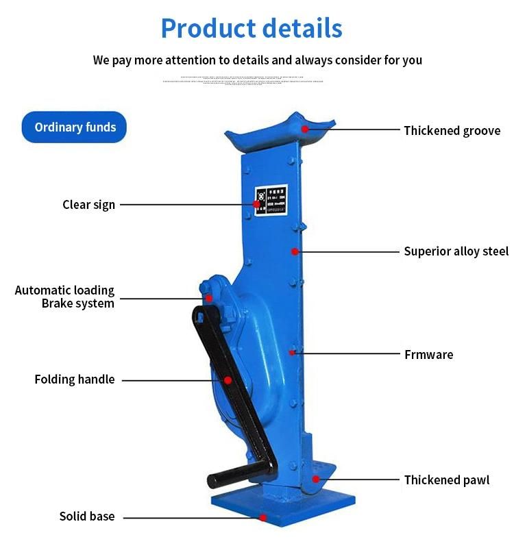 Factory Manufacture 10t Manual Screw Jack 1.5 Ton Mechanical Steel Jack