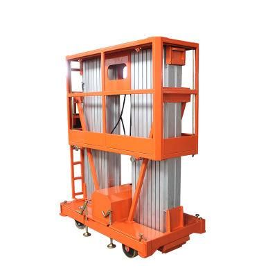 Dual Elevator Machine Aluminium Alloy Telescopic Portable Aerial Mast Lift Work Platform