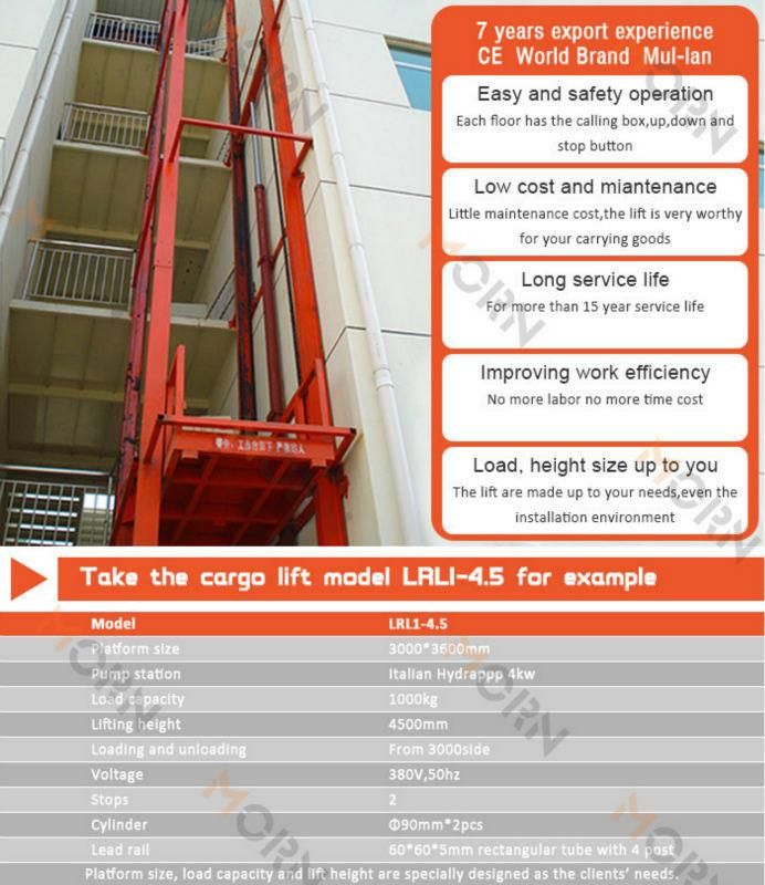 China Supplier Hydraulic Cargo Lift for Sale