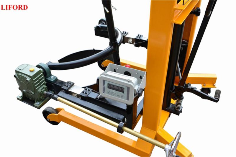 450kg Hand Rotate Adjustable Eagle-Grip Drum Dumper with Weighing Scale