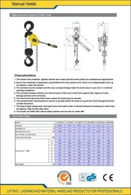 Used Car Lever Hoist 0.25 Ton to 5 Ton