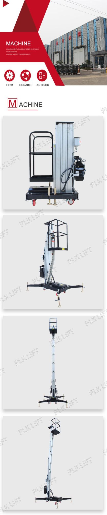 Small Mobile Hydraulic Electric One Man Aerial Lift with Cheap Price