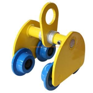 Lifting Geared Trolley in Warehouse Lifting Cargo