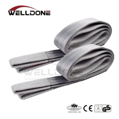 4 Ton Capacity 4m or OEM Length 120mm Width Lifting Flat 4t Webbing Sling Belt Gray Color Safety Factor 8: 1 7: 1 6: 1 Type