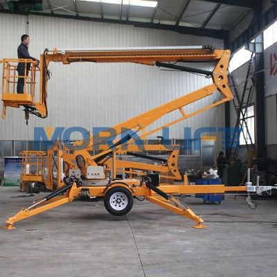 6-18m Articulated Trailer Mounted Boom Man Lift Towable Cherry Picker for Sale