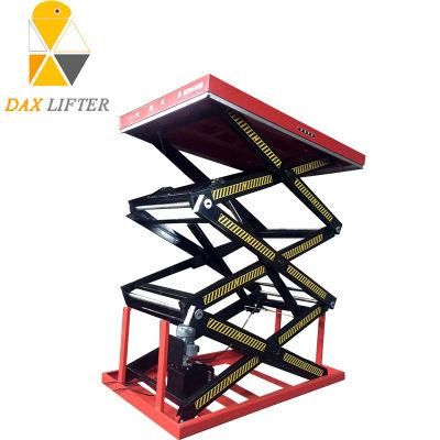 1t-2t Load Vertical Rising Cargos Three Scissor Lift Platform